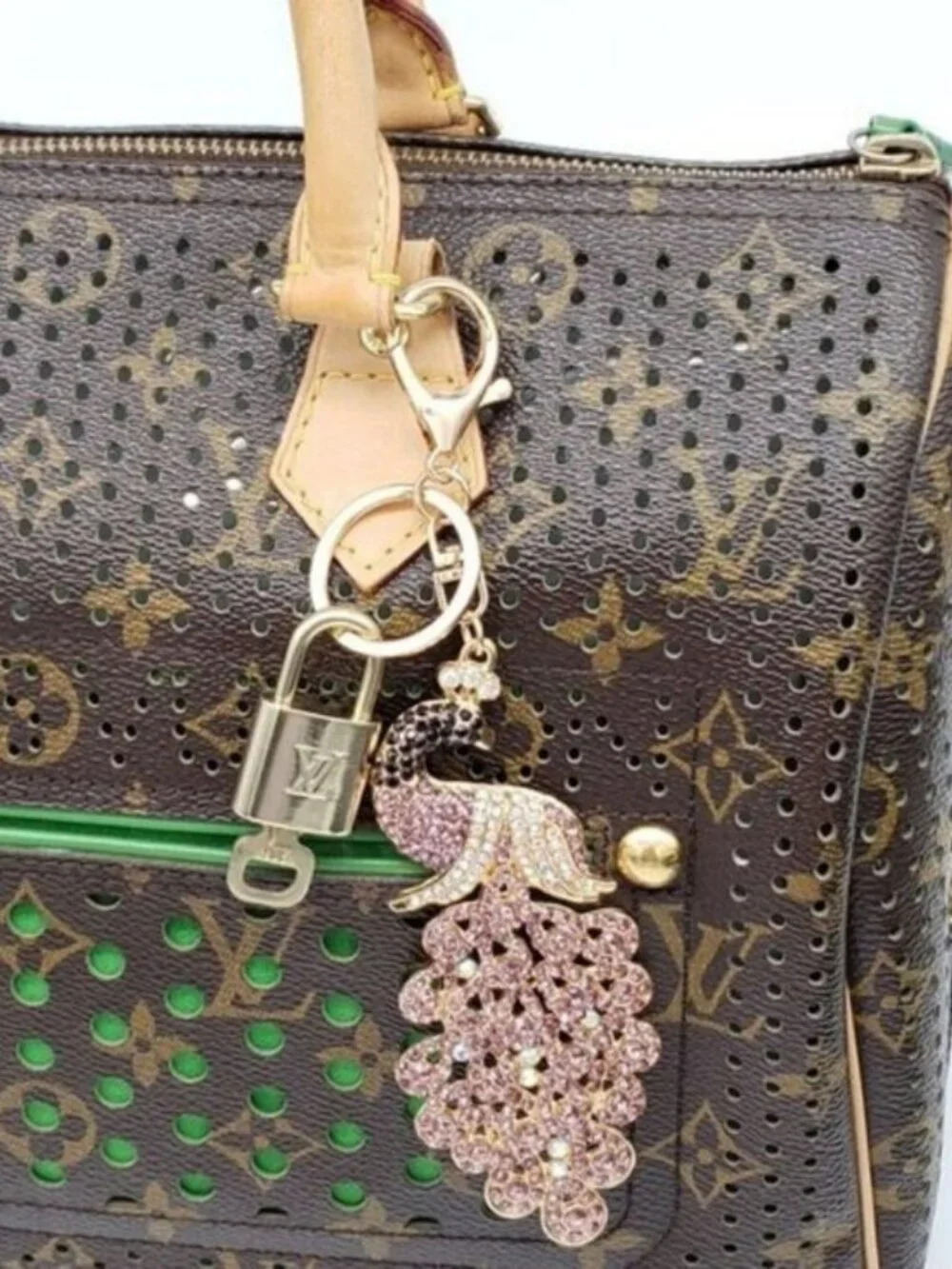 Authentic Louis Vuitton Gold Padlock & Key 🔒 LV Bag Charm Unbranded Keychain